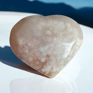 Flower Agate Heart Carving (#13)‎